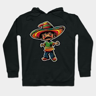 Cinco de mayo mexican boy wear sumbrero and mustache Hoodie